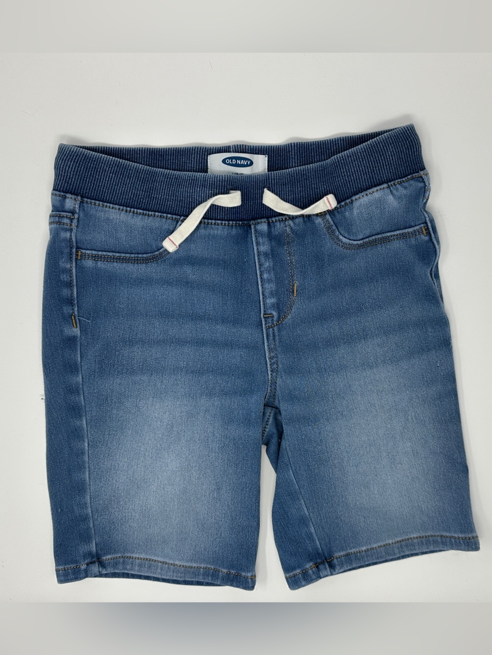 Old Navy Blue Denim-Look Knit Waist Shorts size 10-12